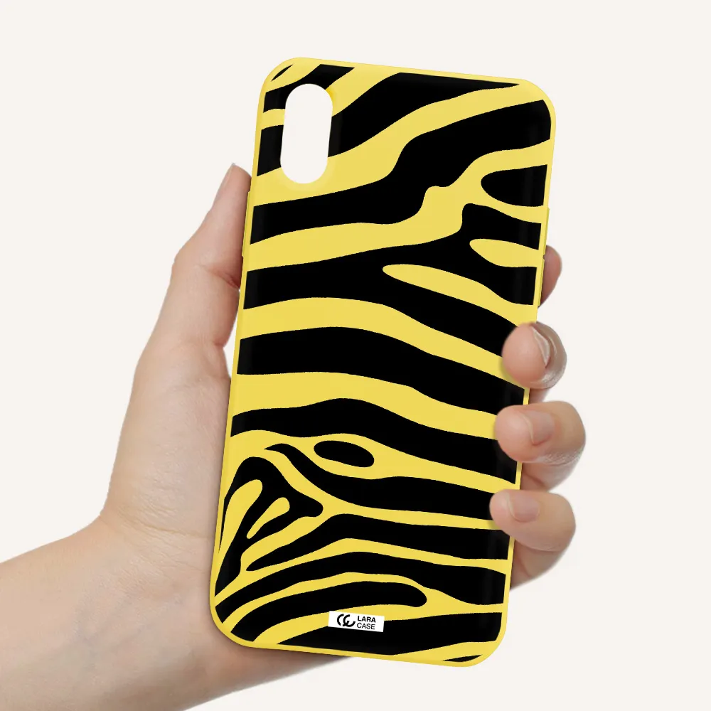 Zebra Apple iPhone XS Silicone canary yellow Case