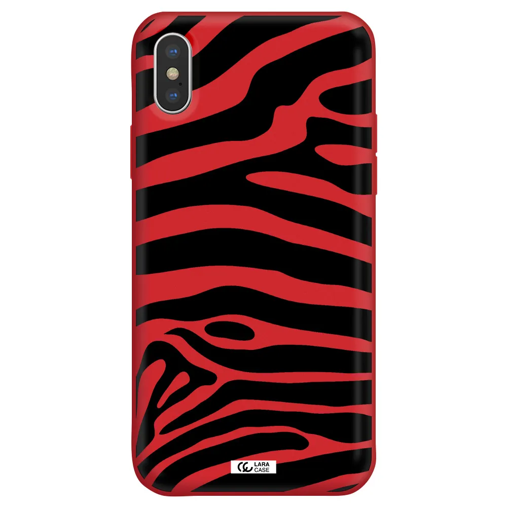 Zebra Apple iPhone XS Silicone Imperial Red Case