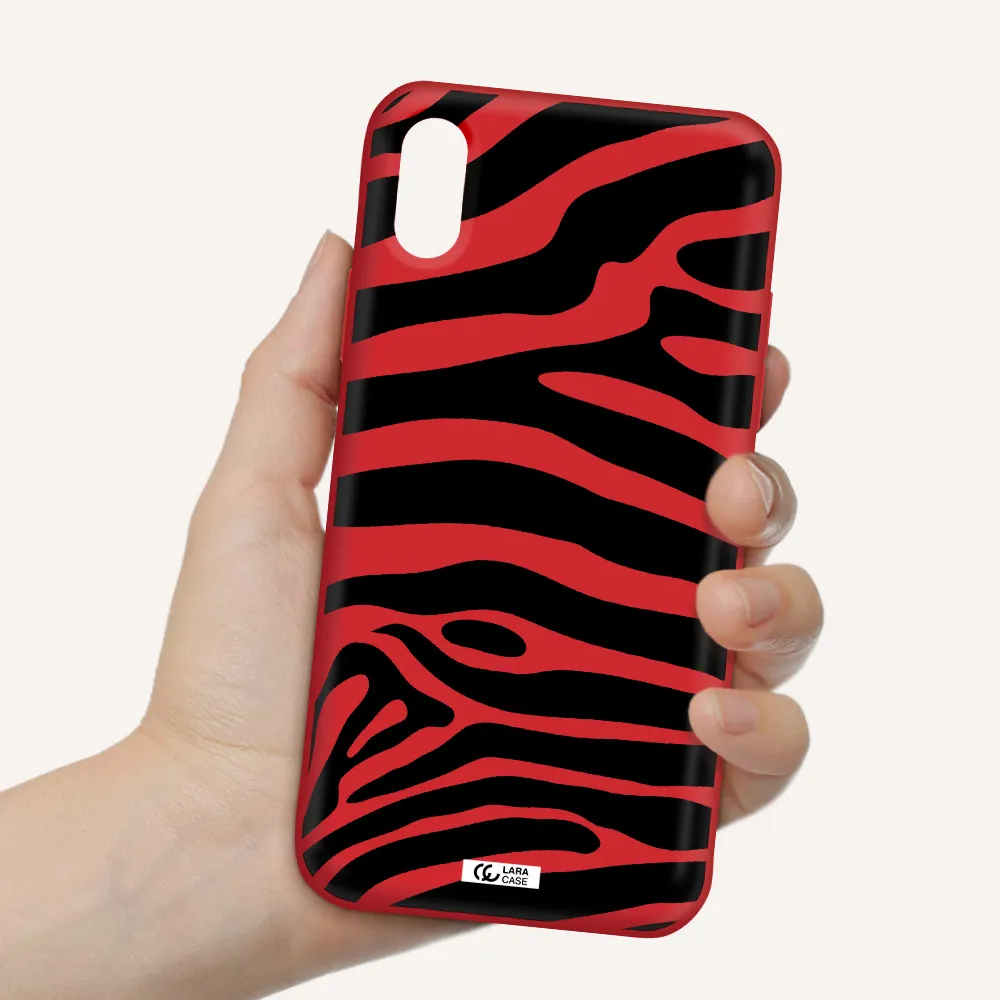 Zebra Apple iPhone XS Silicone Imperial Red Case