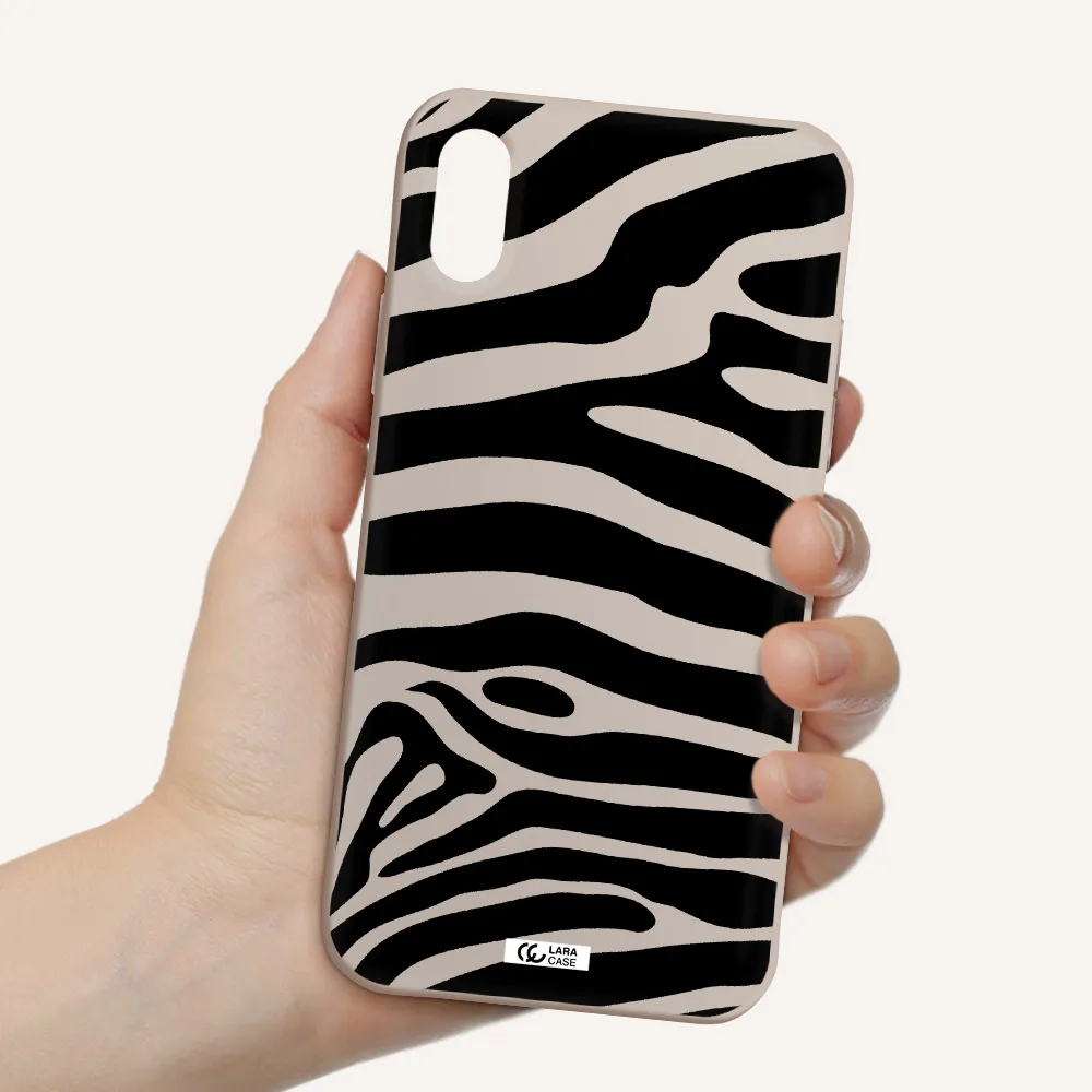 Zebra Apple iPhone XS Silicone Stone Case