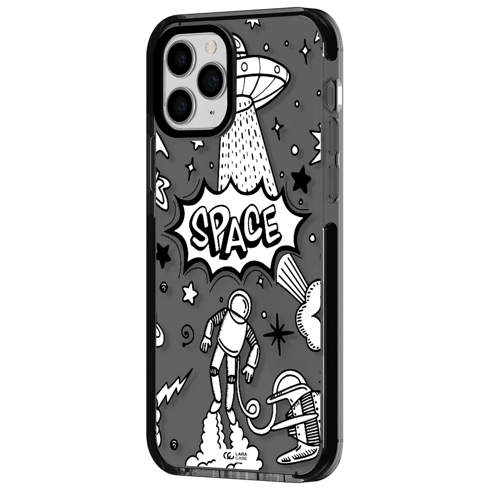 Space Poster Apple iPhone 11 pro impact Smoke Black Case