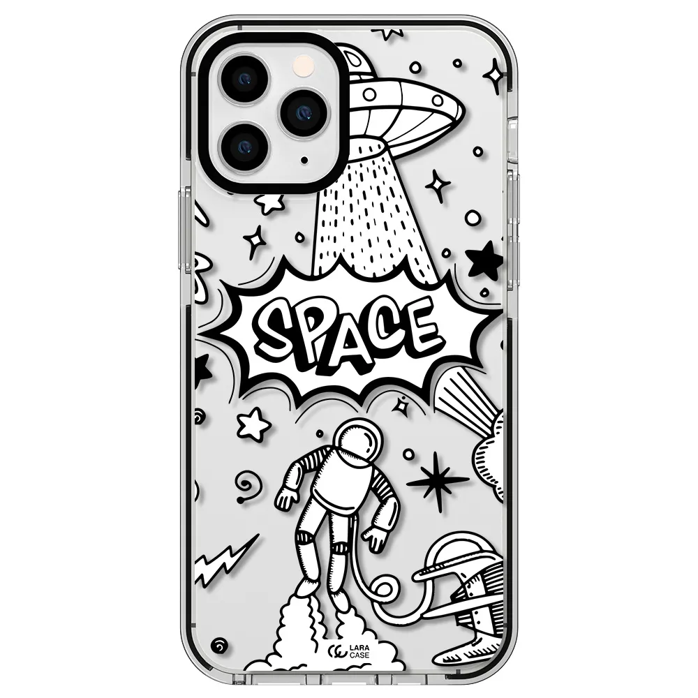Space Poster Apple iPhone 11 pro max impact black border Case