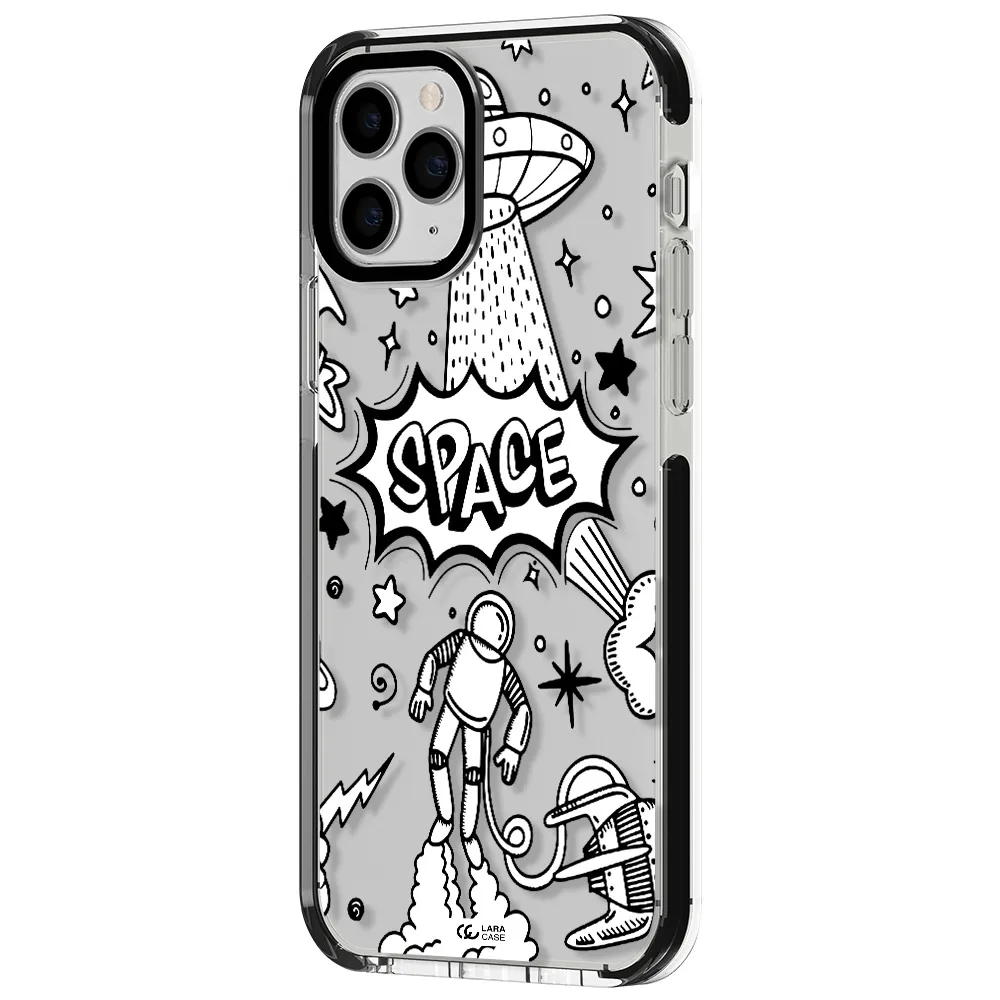 Space Poster Apple iPhone 11 pro max impact black border Case