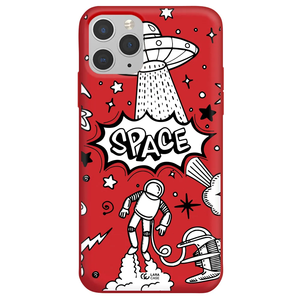 Space Poster Apple iPhone 11 pro max Silicone Imperial Red Case