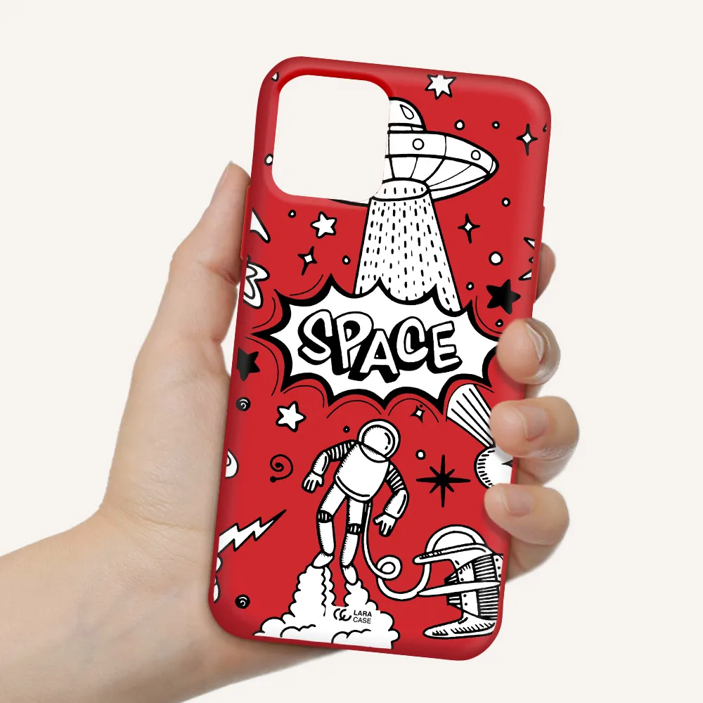 Space Poster Apple iPhone 11 pro max Silicone Imperial Red Case