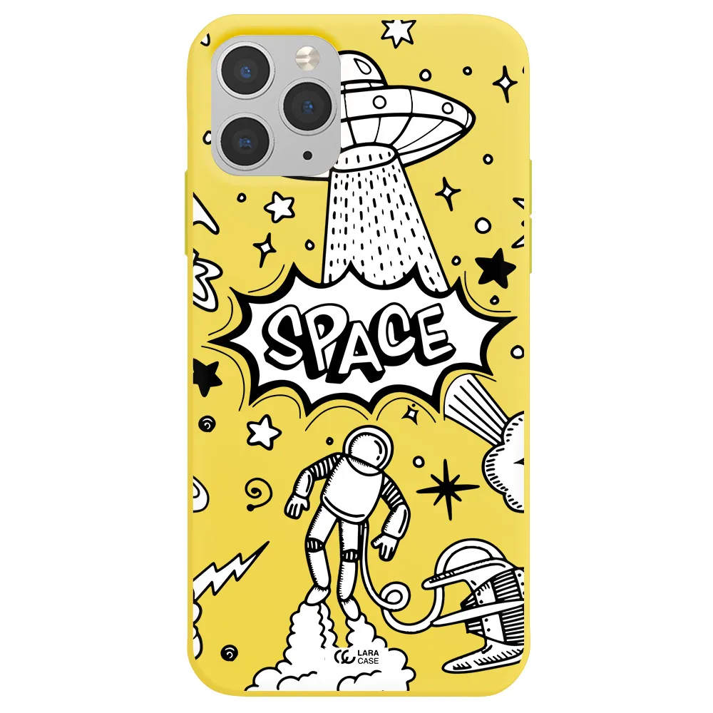 Space Poster Apple iPhone 11 pro Silicone canary yellow Case