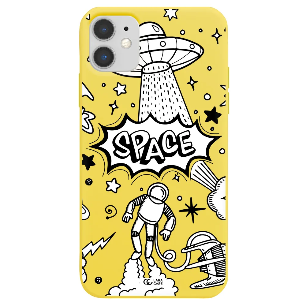 Space Poster Apple iPhone 11 Silicone canary yellow Case