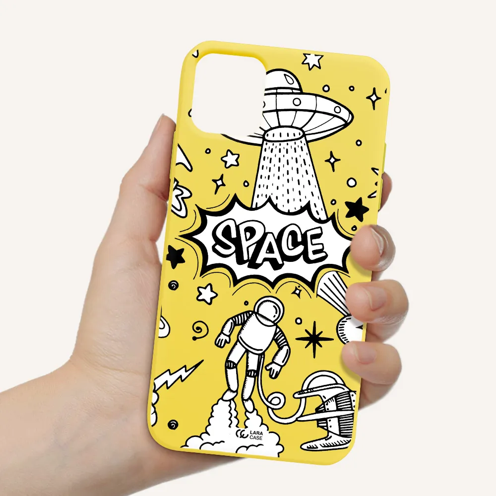 Space Poster Apple iPhone 11 Silicone canary yellow Case