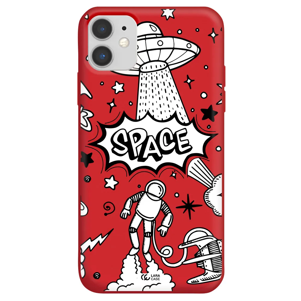 Space Poster Apple iPhone 11 Silicone Imperial Red Case