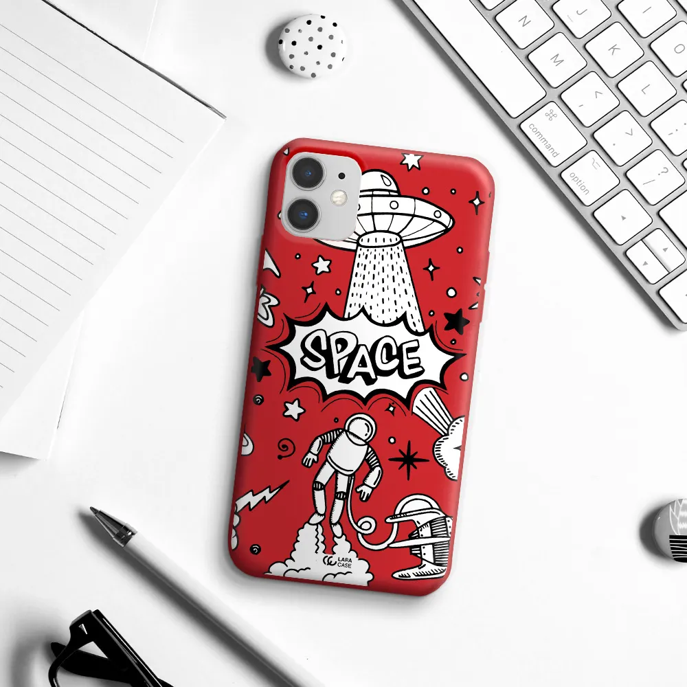 Space Poster Apple iPhone 11 Silicone Imperial Red Case