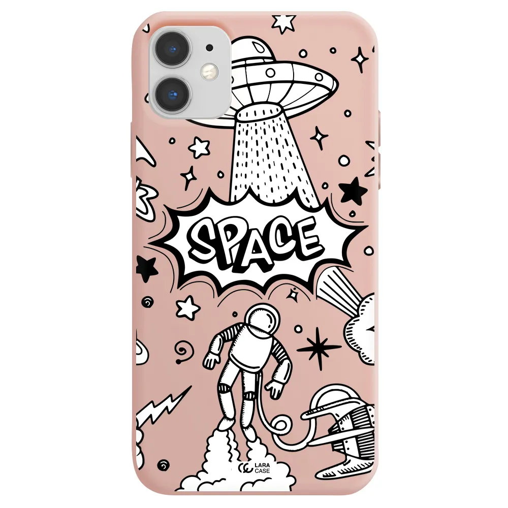 Space Poster Apple iPhone 11 Silicone pastel pink Case