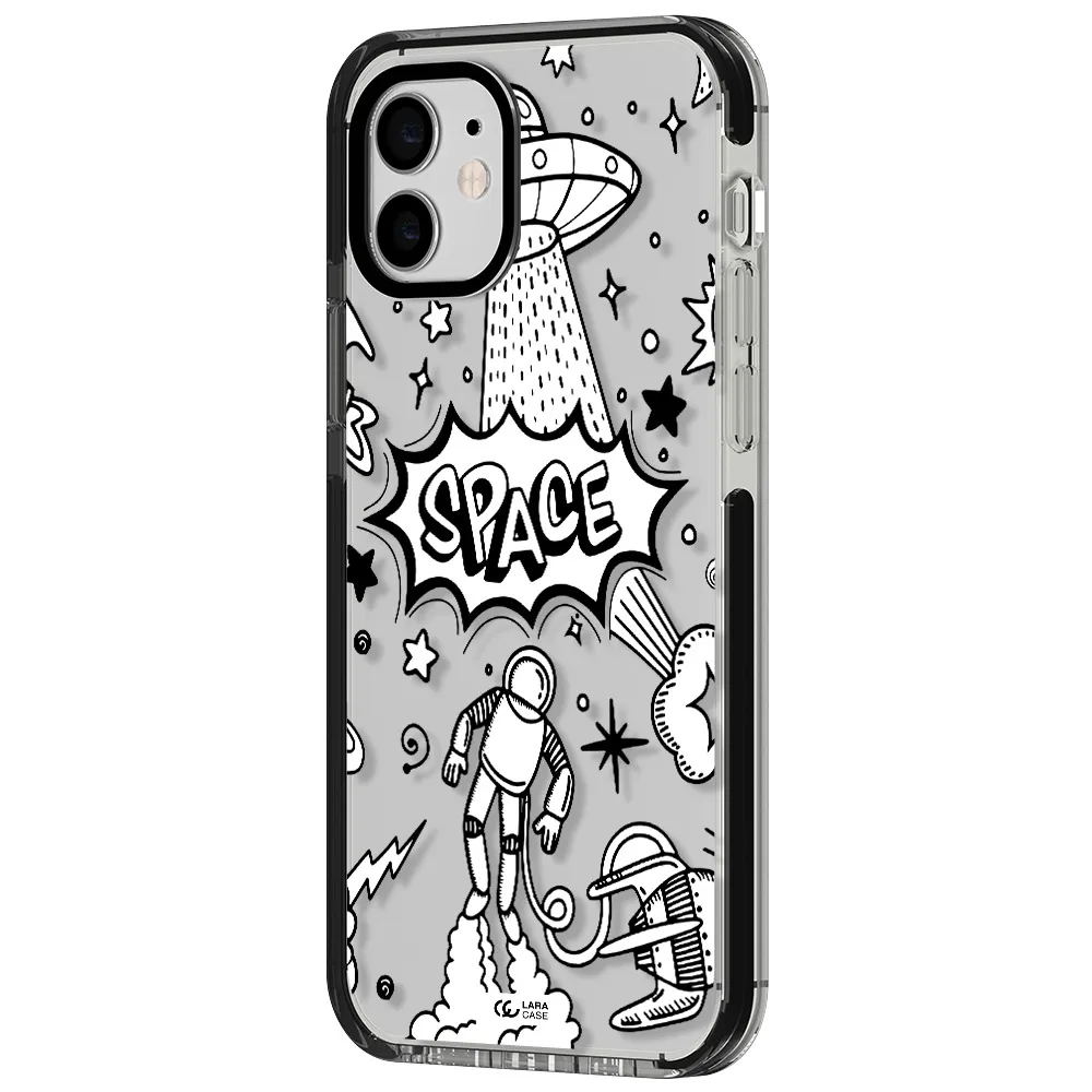 Space Poster Apple iPhone 12 impact black border Case