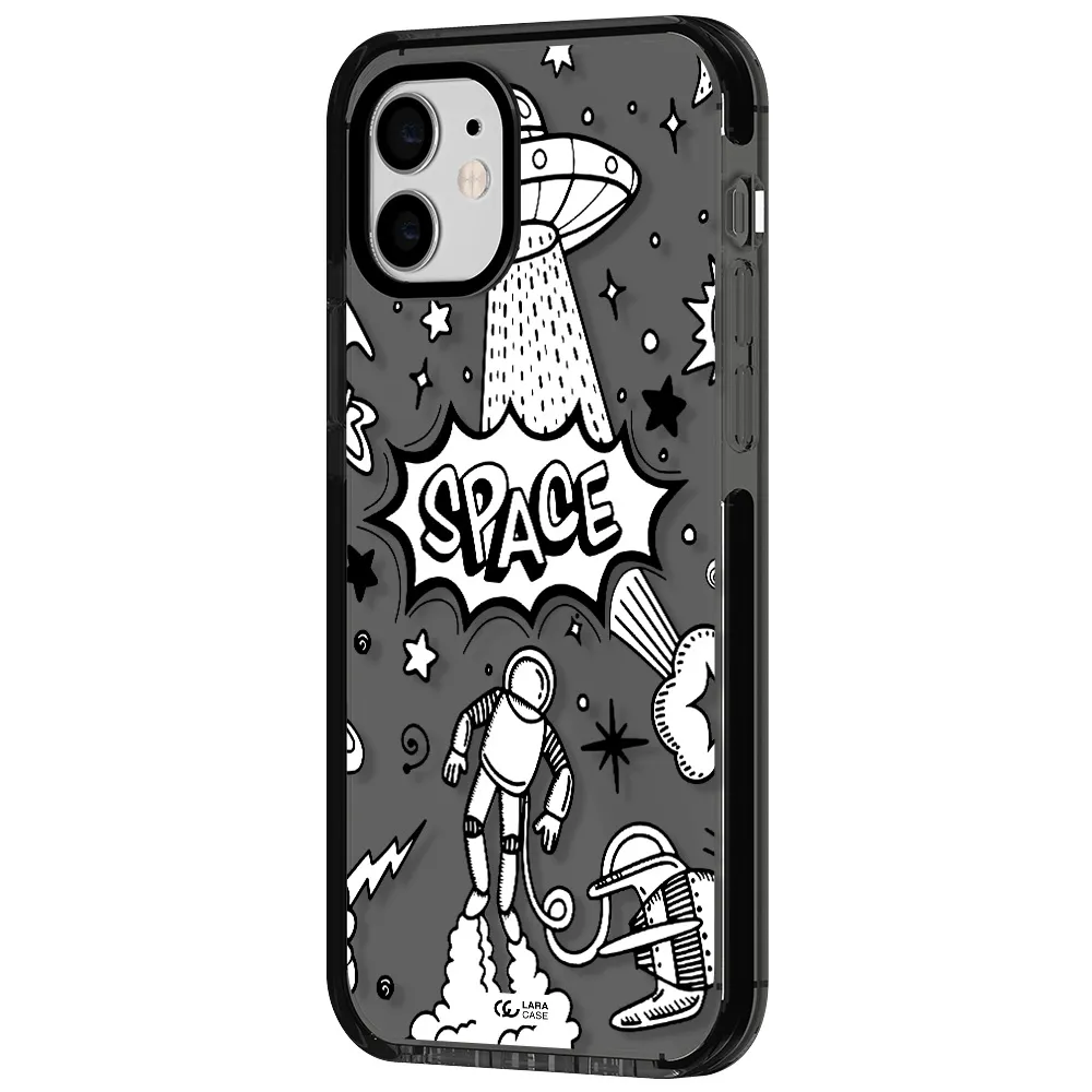 Space Poster Apple iPhone 12 impact Smoke Black Case