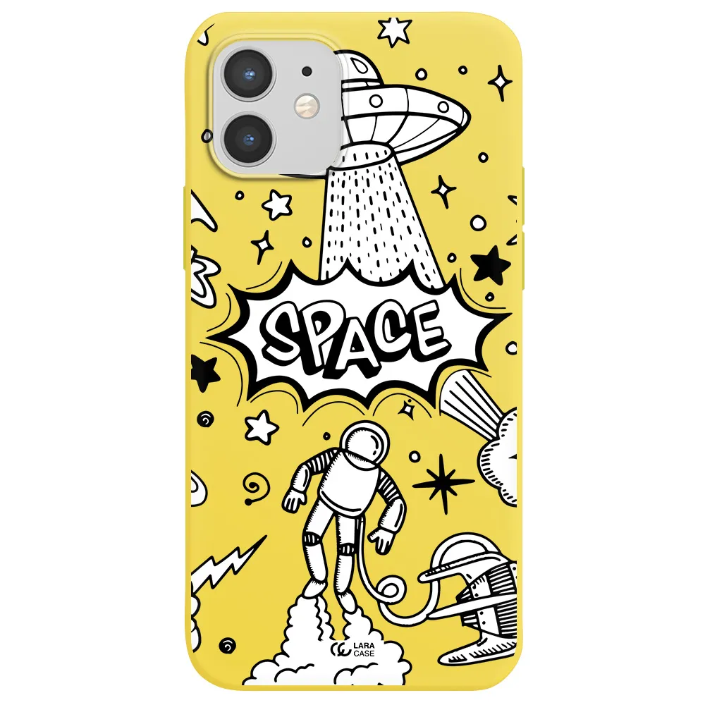 Space Poster Apple iPhone 12 mini Silicone canary yellow Case