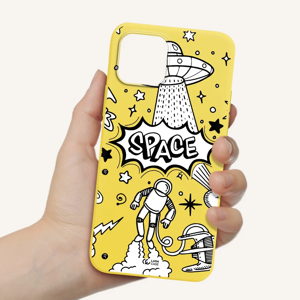 Space Poster Apple iPhone 12 mini Silicone canary yellow Case