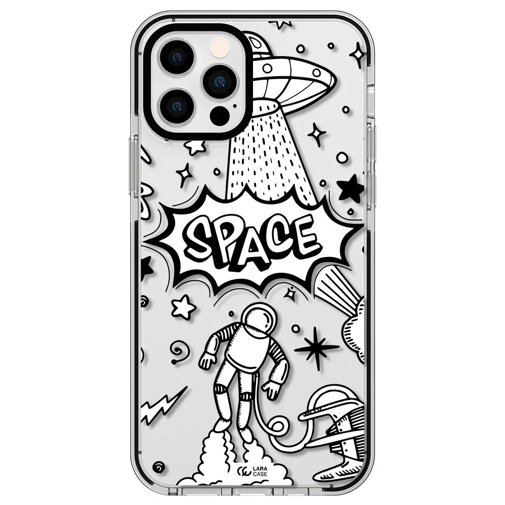 Space Poster Apple iPhone 12 pro impact black border Case