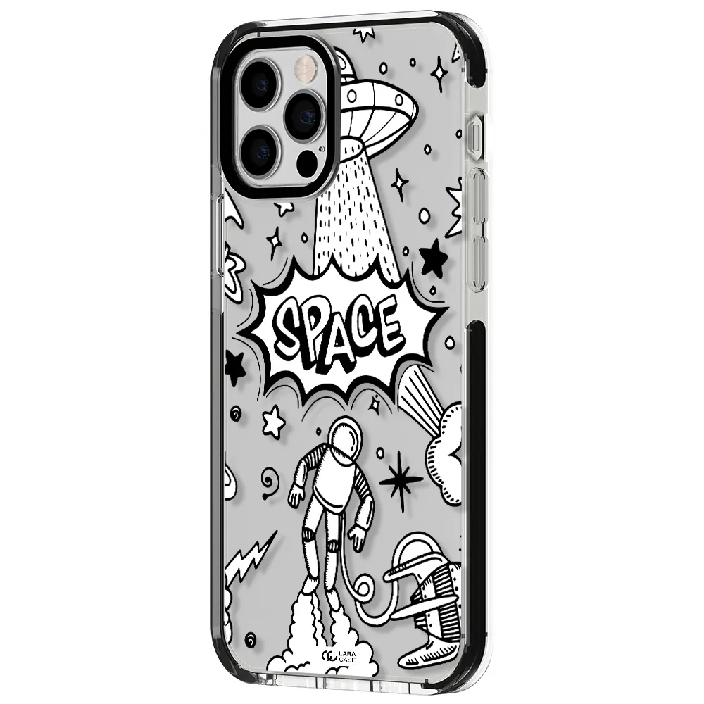 Space Poster Apple iPhone 12 pro impact black border Case