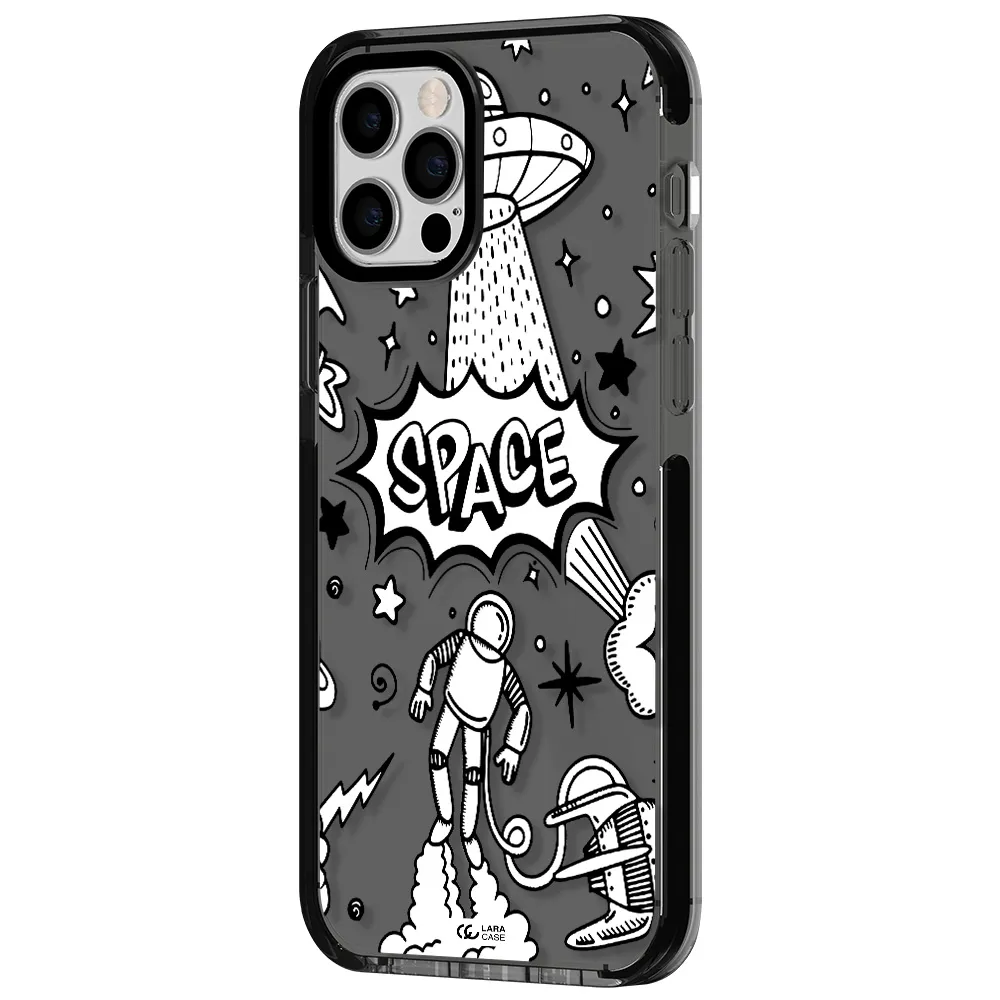 Space Poster Apple iPhone 12 pro impact Smoke Black Case