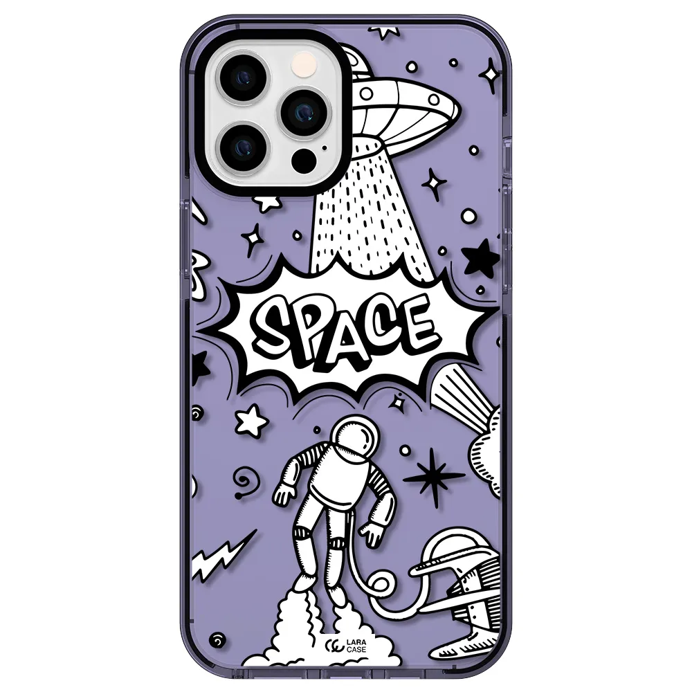 Space Poster Apple iPhone 12 pro max impact Lilac Case