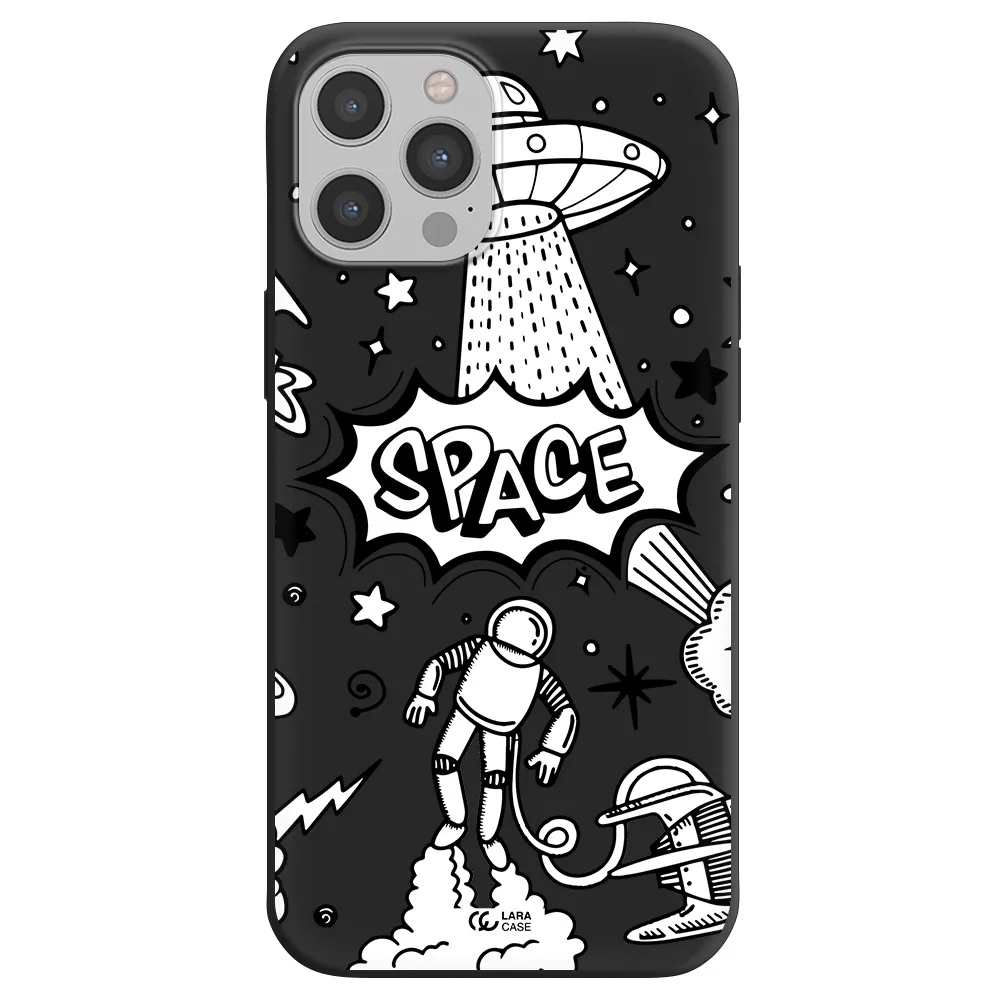 Space Poster Apple iPhone 12 pro max Silicone black Case