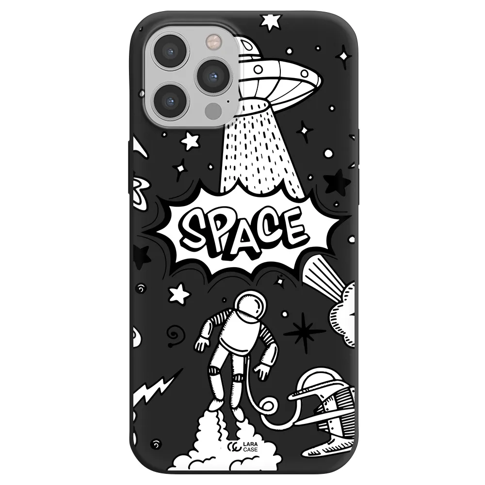 Space Poster Apple iPhone 12 pro Silicone black Case