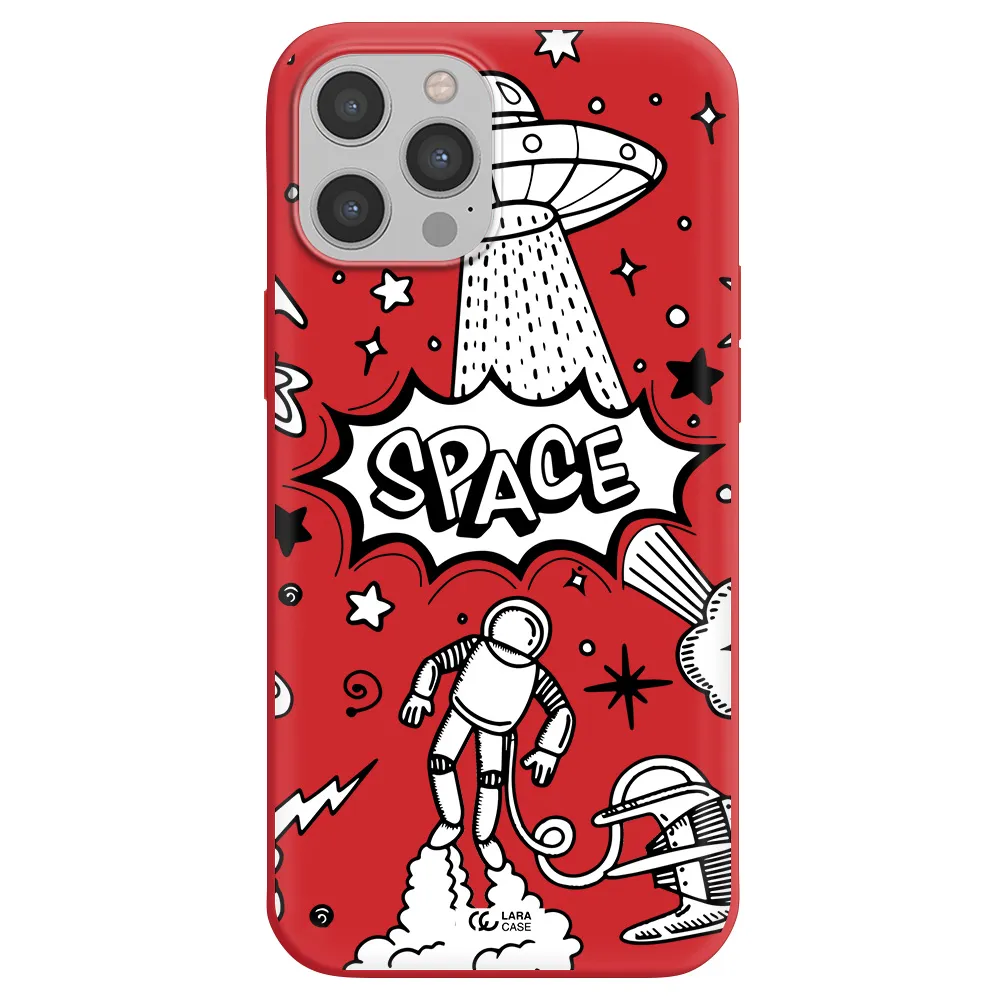Space Poster Apple iPhone 12 pro Silicone Imperial Red Case