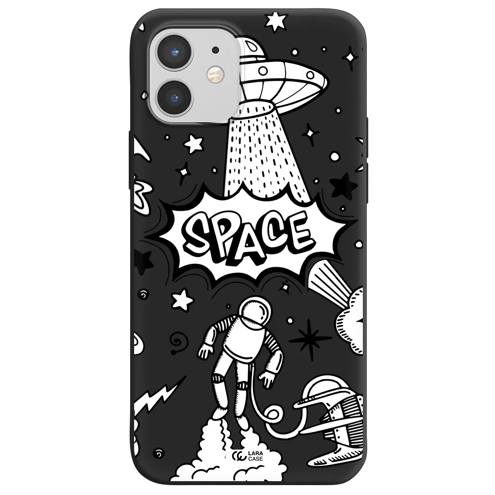 Space Poster Apple iPhone 12 Silicone black Case