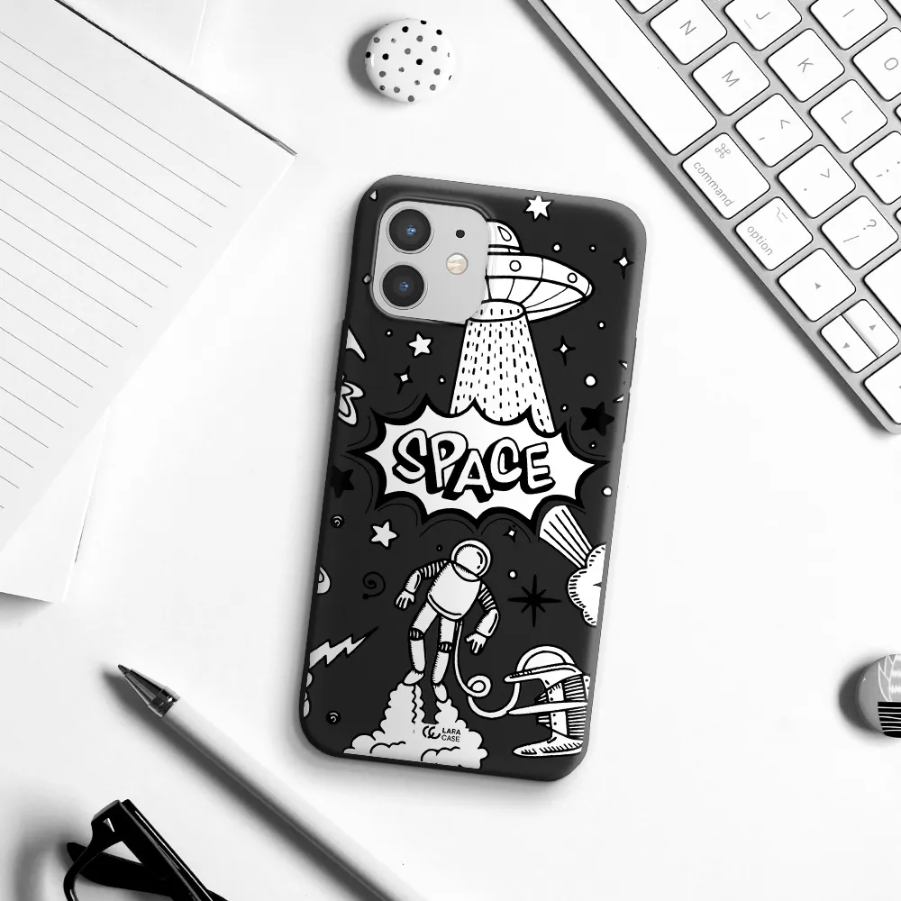 Space Poster Apple iPhone 12 Silicone black Case
