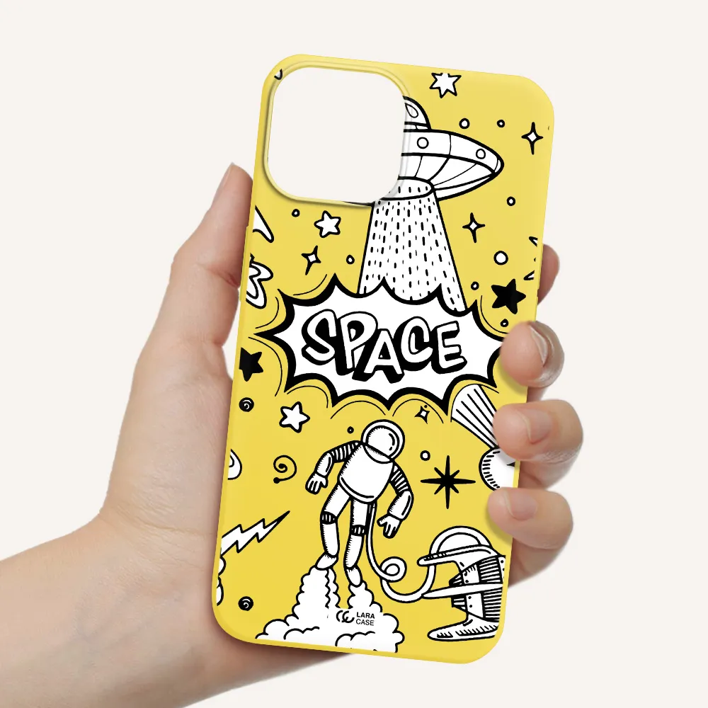 Space Poster Apple iPhone 13 mini Silicone canary yellow Case