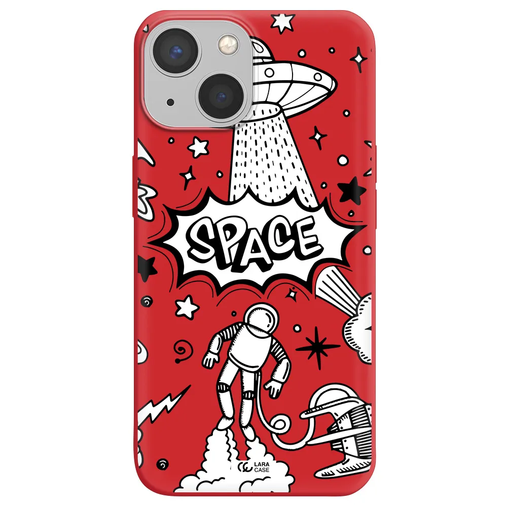 Space Poster Apple iPhone 13 mini Silicone Imperial Red Case