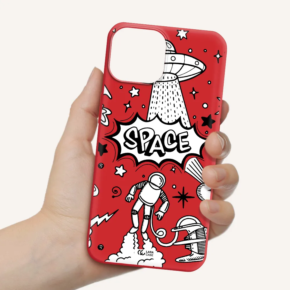 Space Poster Apple iPhone 13 mini Silicone Imperial Red Case