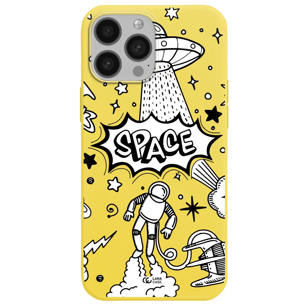 Space Poster Apple iPhone 13 Pro Silicone canary yellow Case