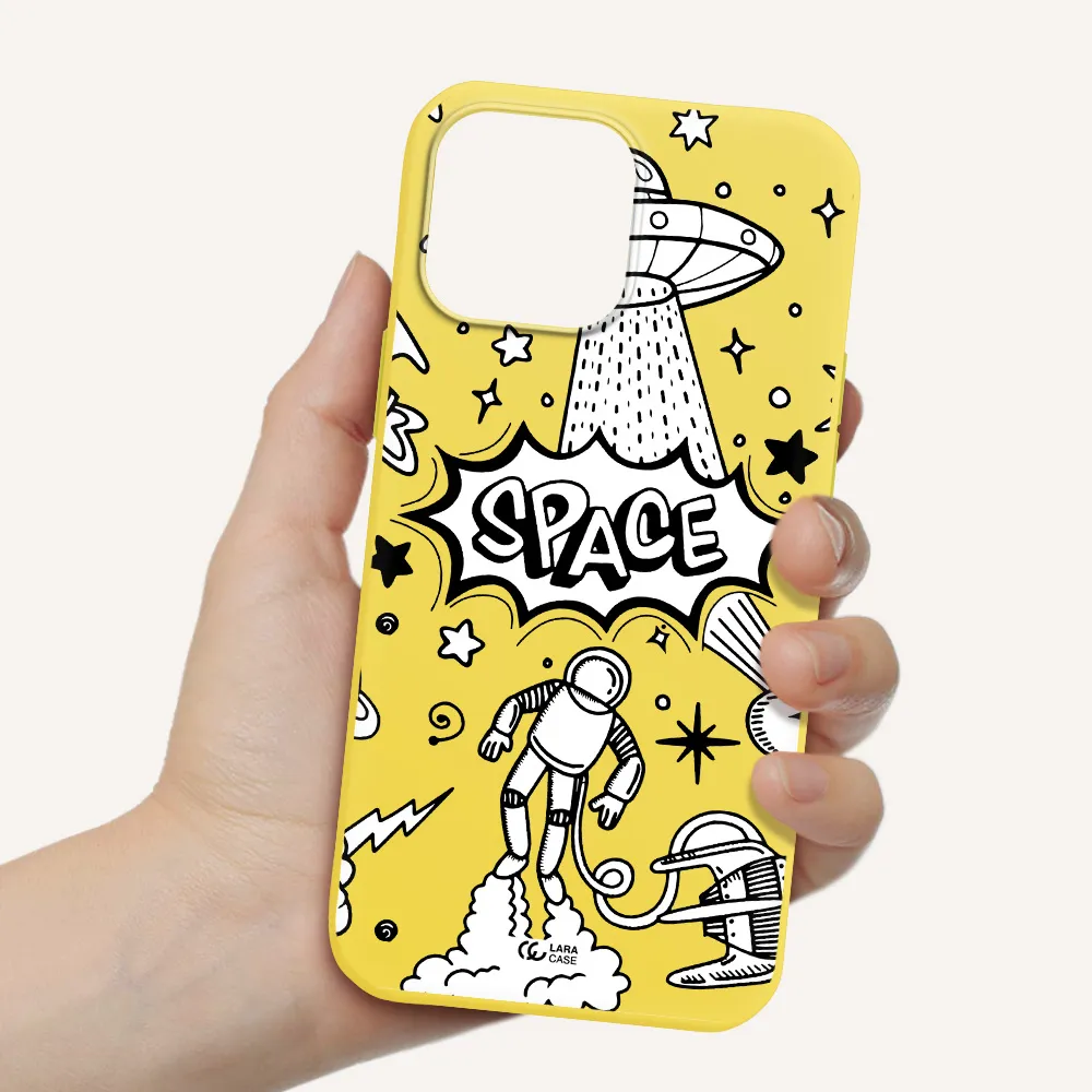 Space Poster Apple iPhone 13 Pro Silicone canary yellow Case