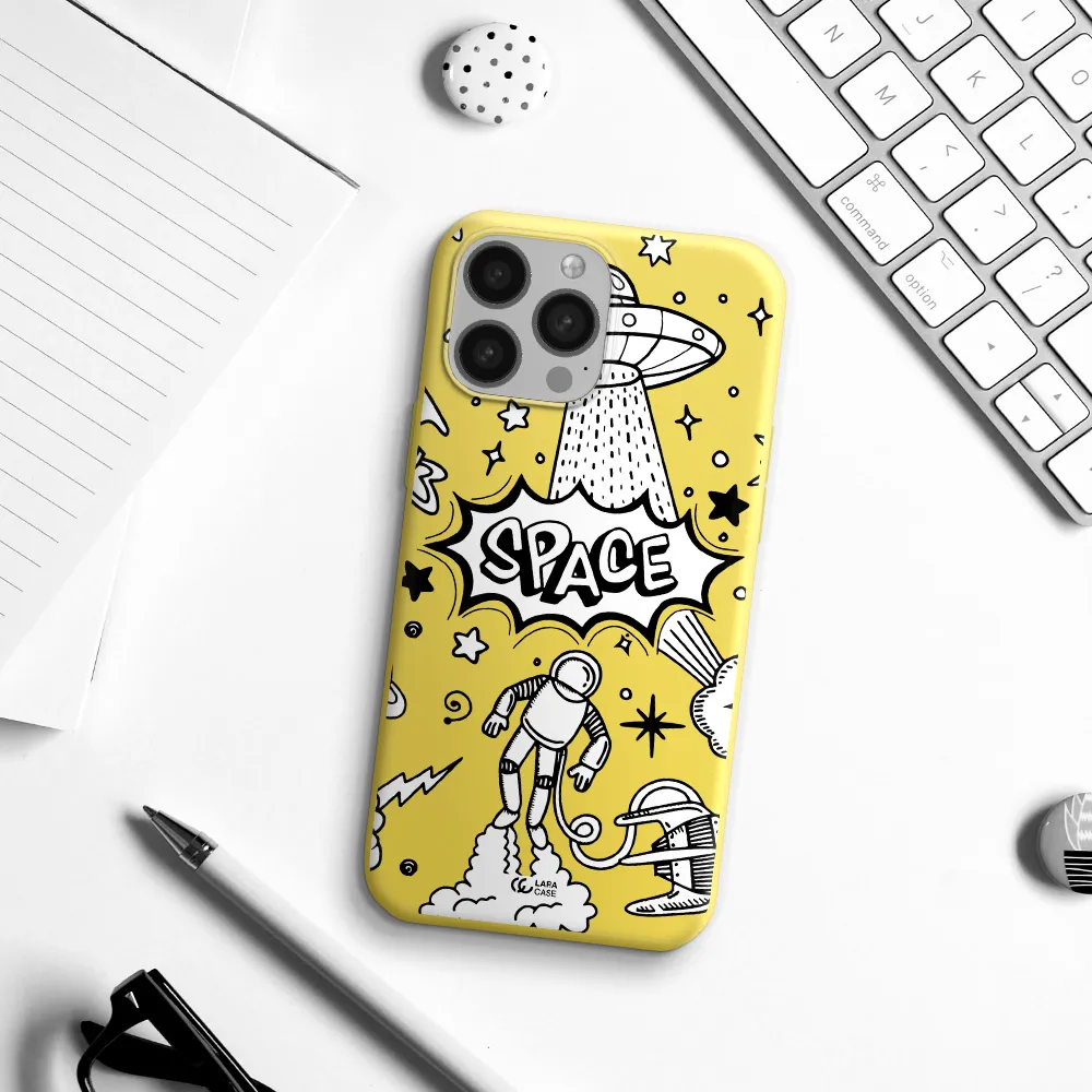 Space Poster Apple iPhone 13 Pro Silicone canary yellow Case