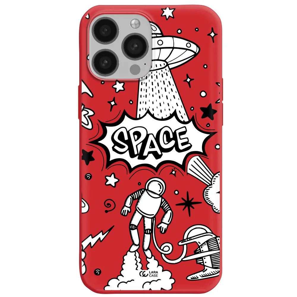 Space Poster Apple iPhone 13 Pro Silicone Imperial Red Case