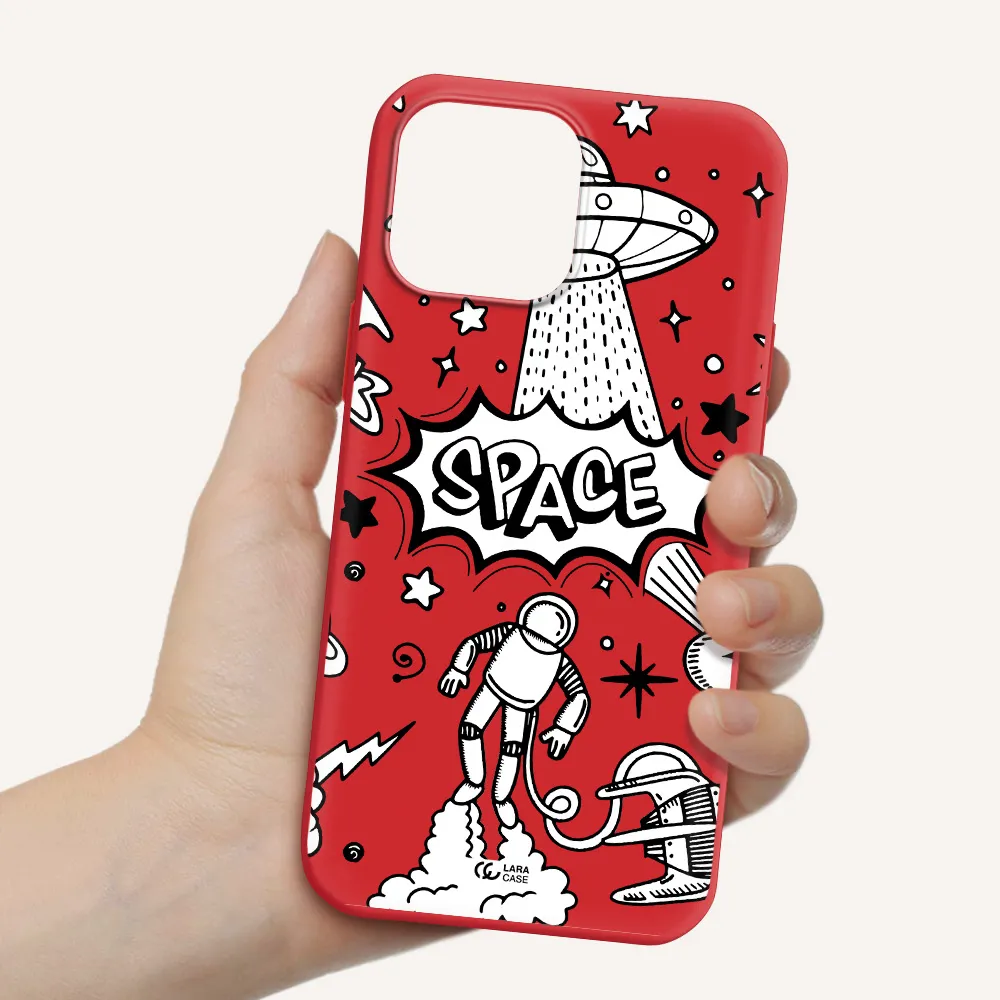 Space Poster Apple iPhone 13 Pro Silicone Imperial Red Case