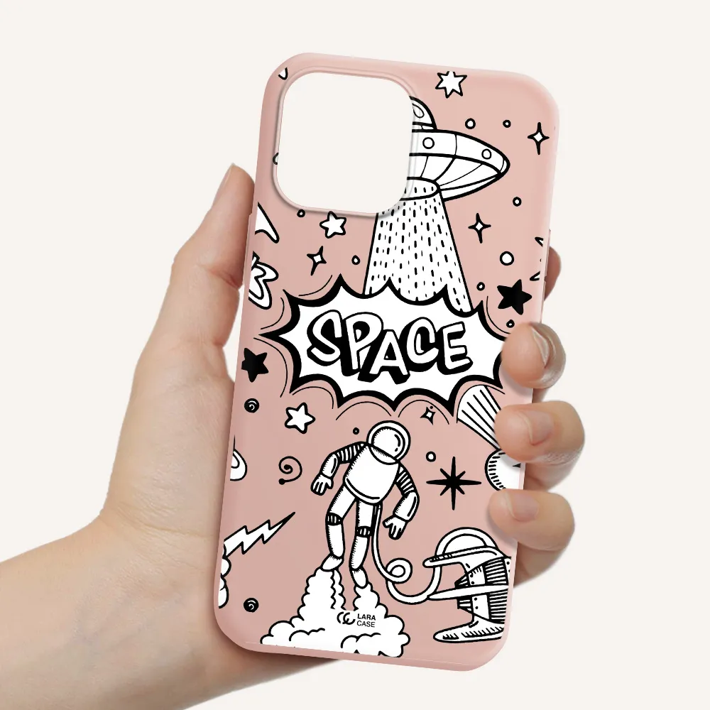 Space Poster Apple iPhone 13 Pro Silicone pastel pink Case