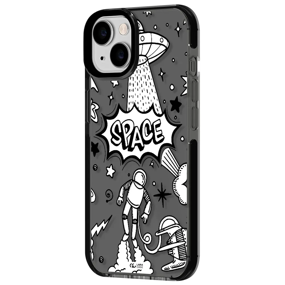 Space Poster Apple iPhone 14 impact Smoke Black Case