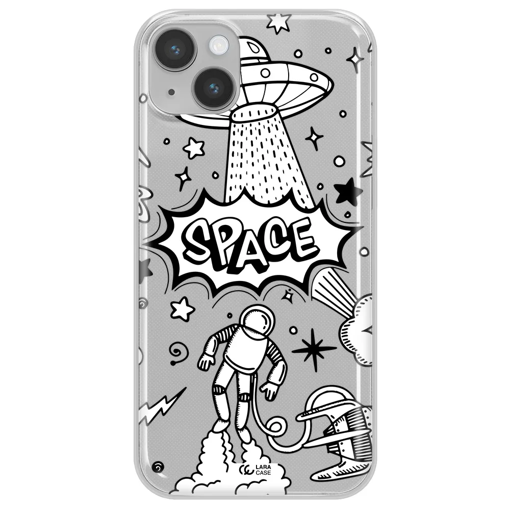 Space Poster Apple iPhone 14 plus Clear TPU Case