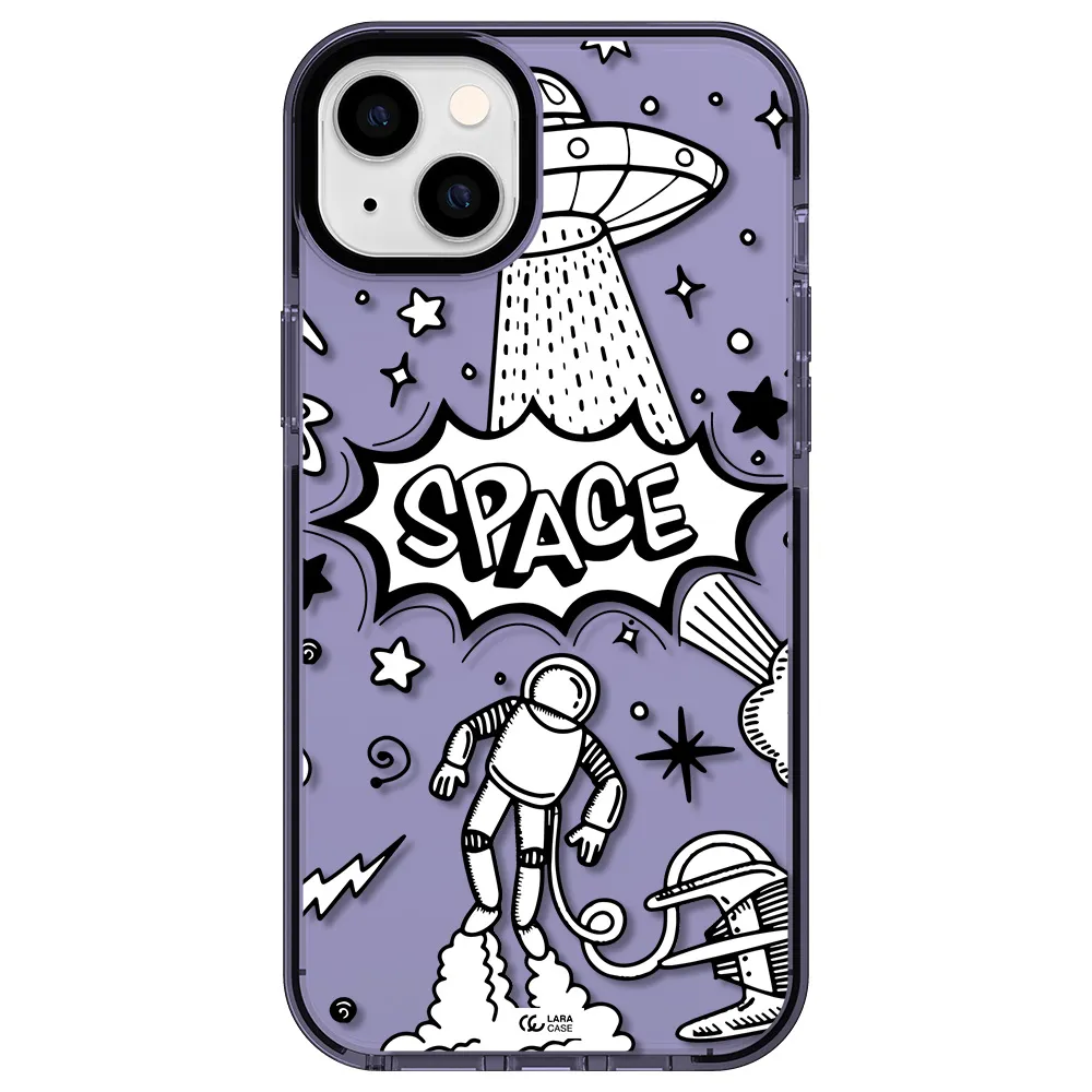 Space Poster Apple iPhone 14 plus impact Lilac Case