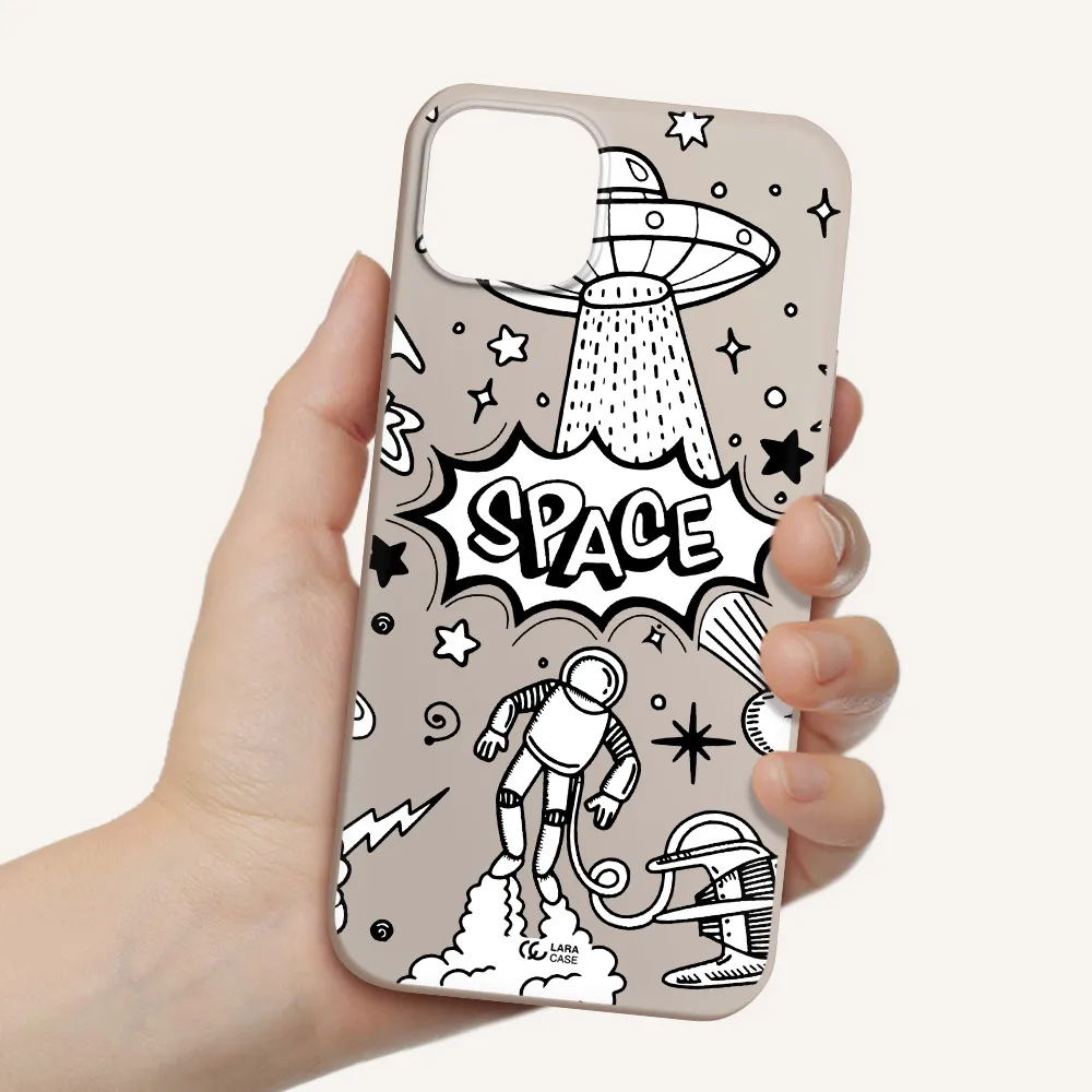 Space Poster Apple iPhone 14 plus Silicone Stone Case