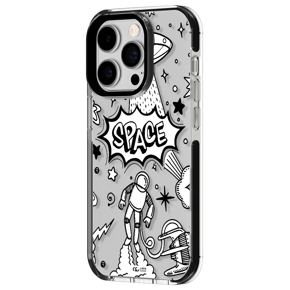 Space Poster Apple iPhone 14 pro impact black border Case