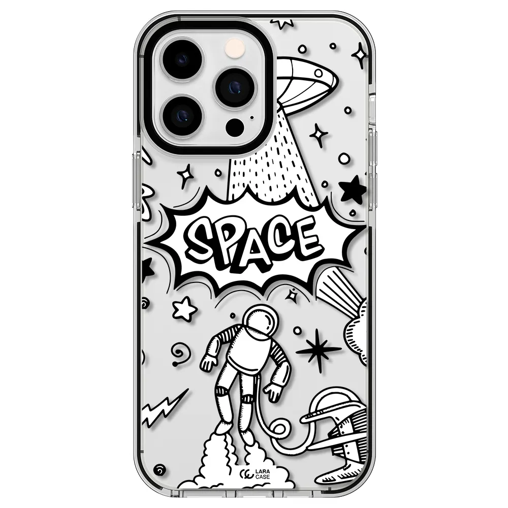 Space Poster Apple iPhone 14 pro max impact black border Case