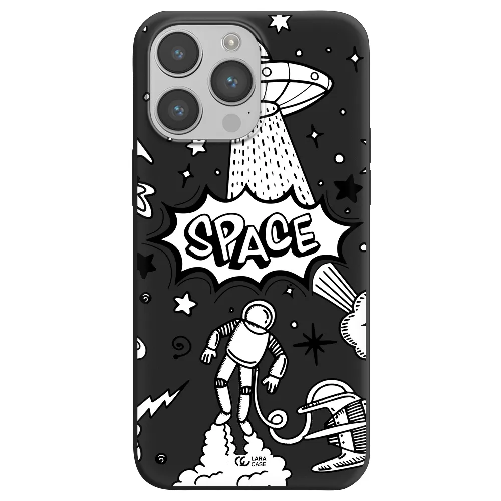 Space Poster Apple iPhone 14 pro max Silicone black Case