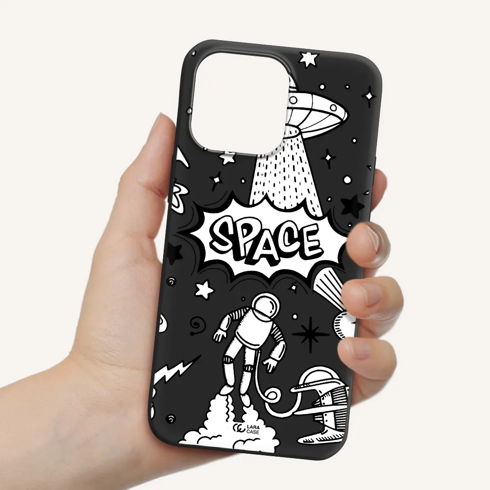 Space Poster Apple iPhone 14 pro max Silicone black Case