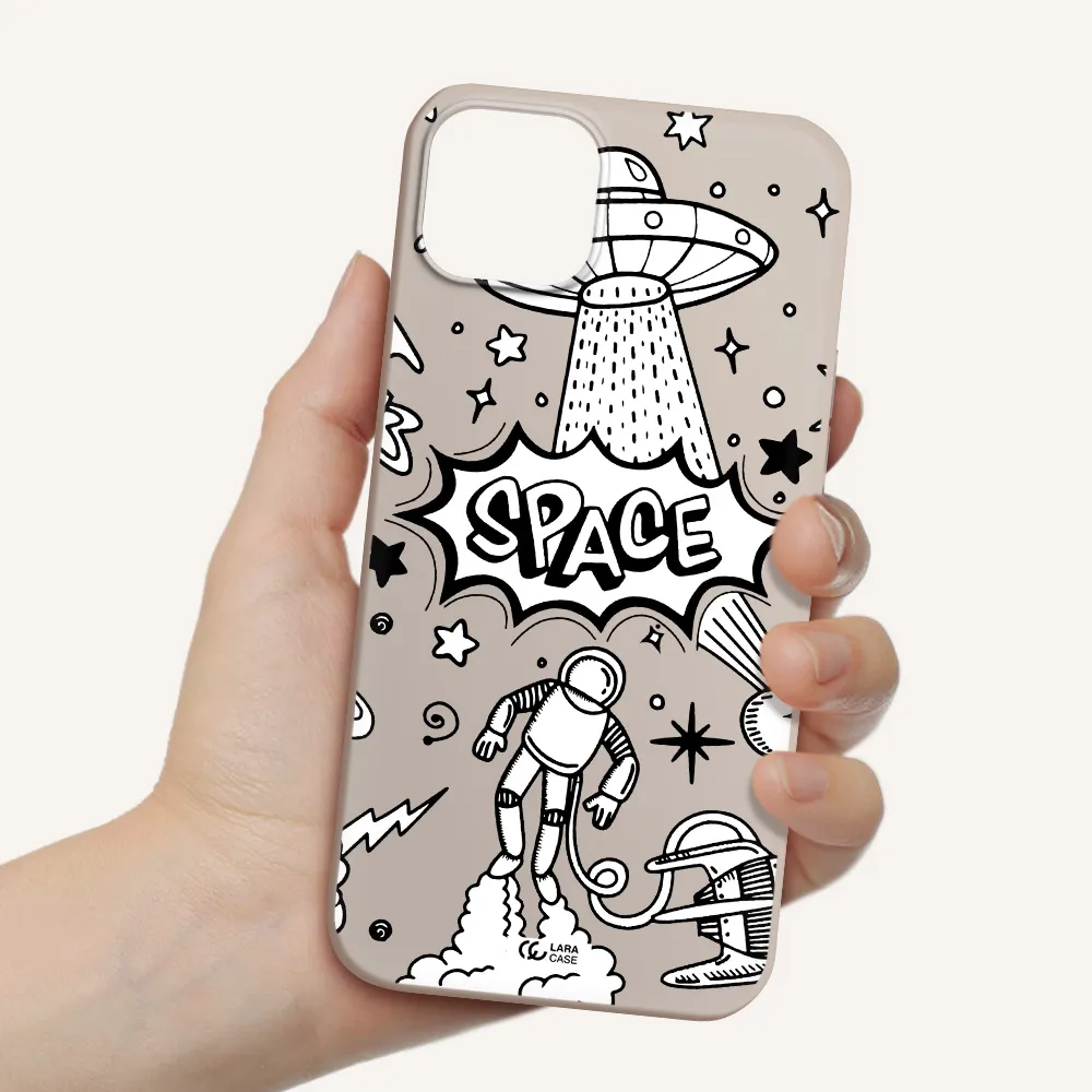 Space Poster Apple iPhone 14 Silicone Stone Case