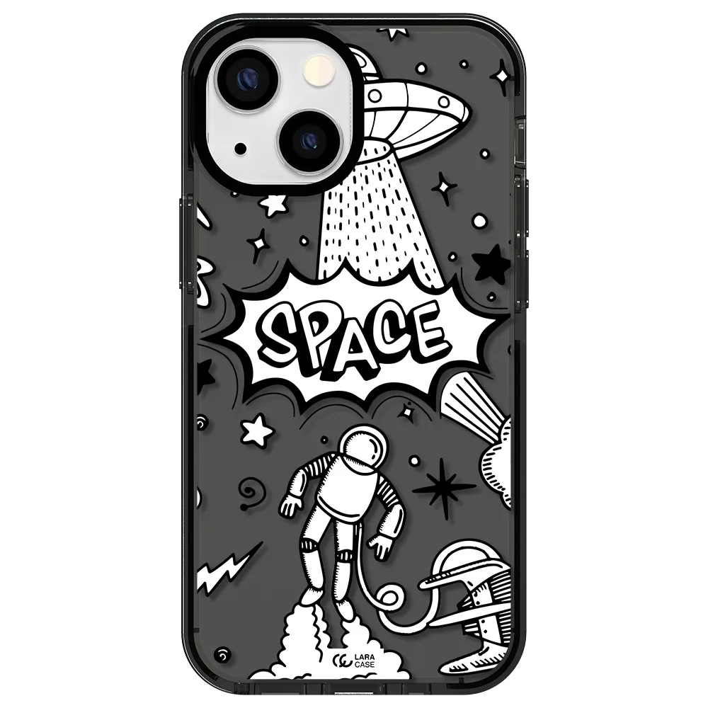 Space Poster Apple iPhone 15 impact Smoke Black Case