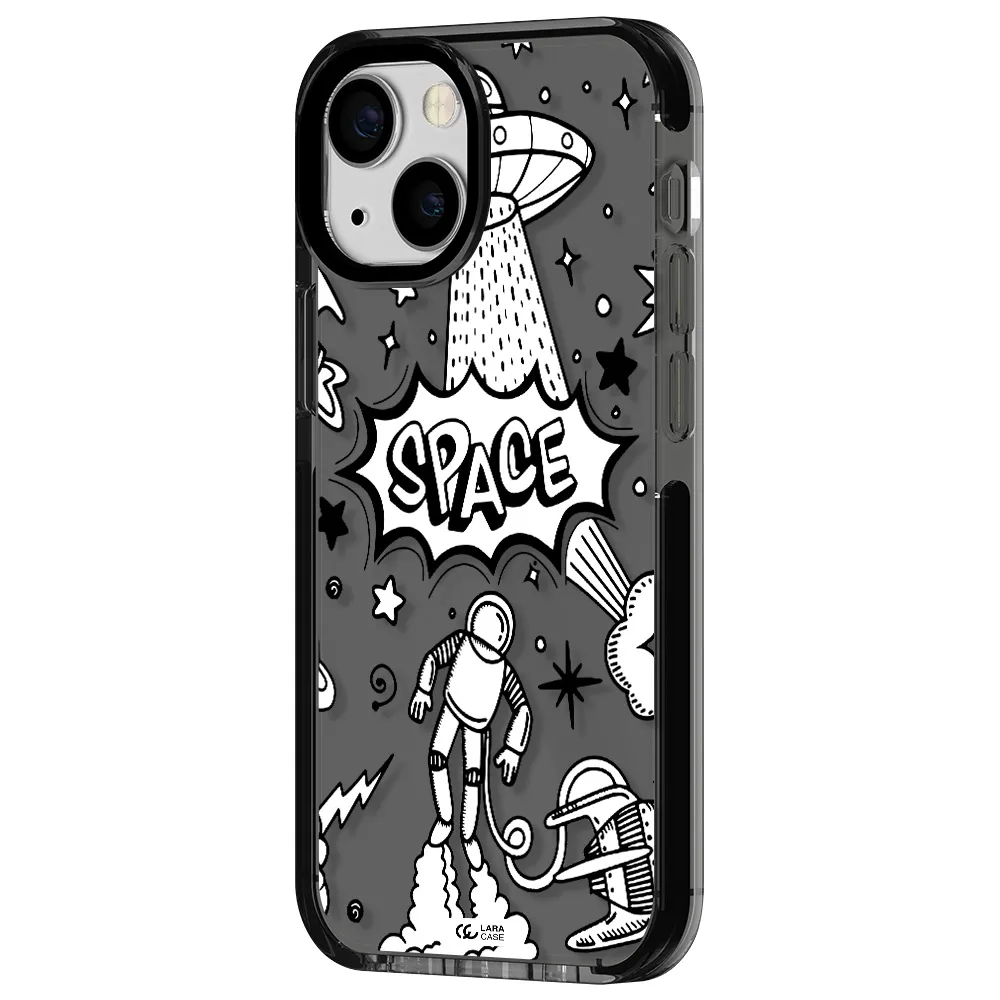 Space Poster Apple iPhone 15 impact Smoke Black Case