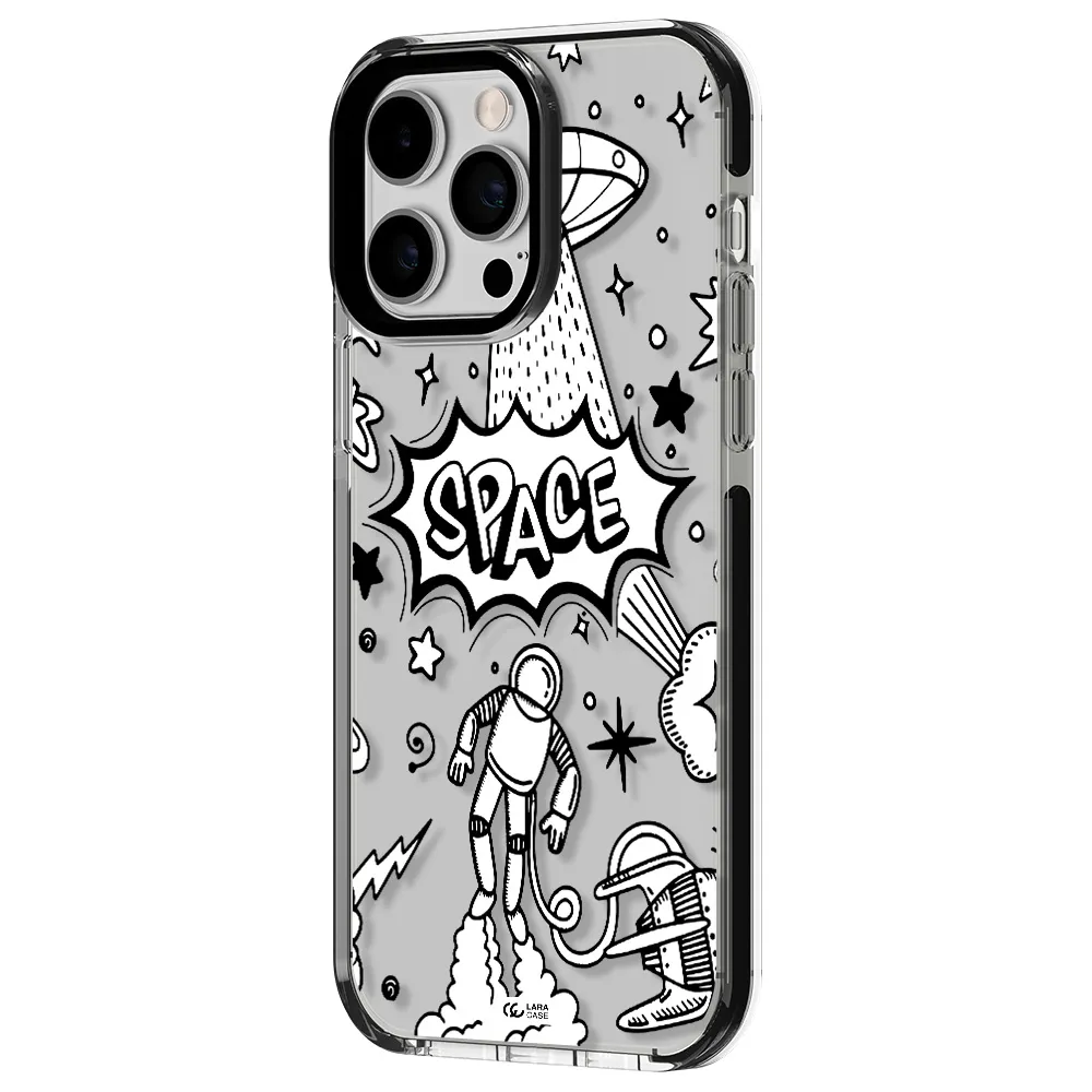 Space Poster Apple iPhone 15 Pro impact black border Case