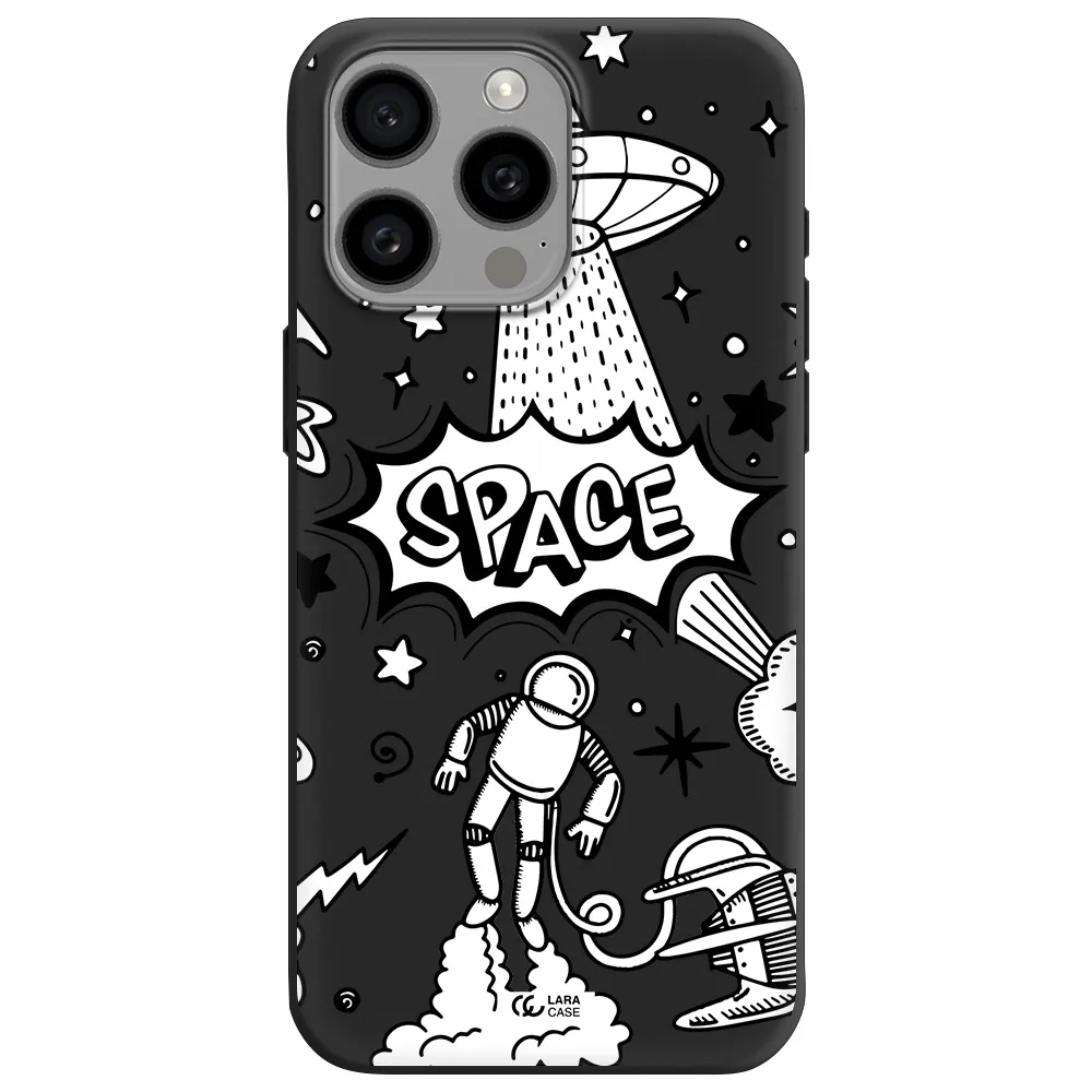 Space Poster Apple Iphone 15 Pro max Silicone black Case